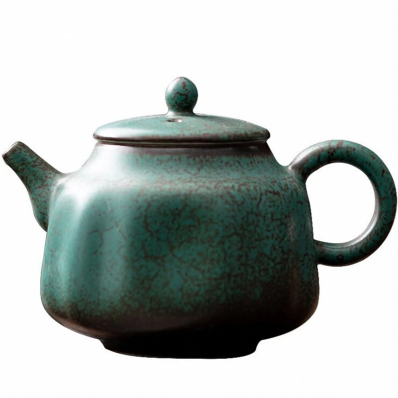 PINNY 150ML Ceramic Turquoise Glaze Teapot Japanese Style Kung Fu Tea Service Retro Pigmented Tea Pot