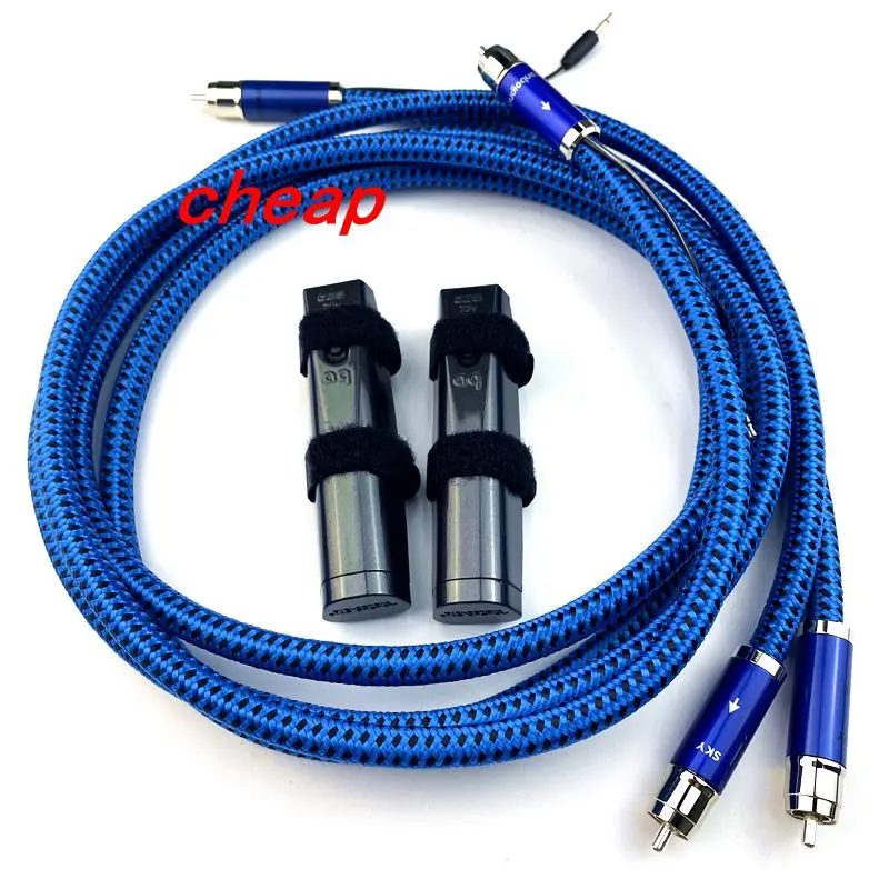 Free shipping pair Cheap--Hi-End SKY RCA Interconnect Audio Cables with 72V DBS