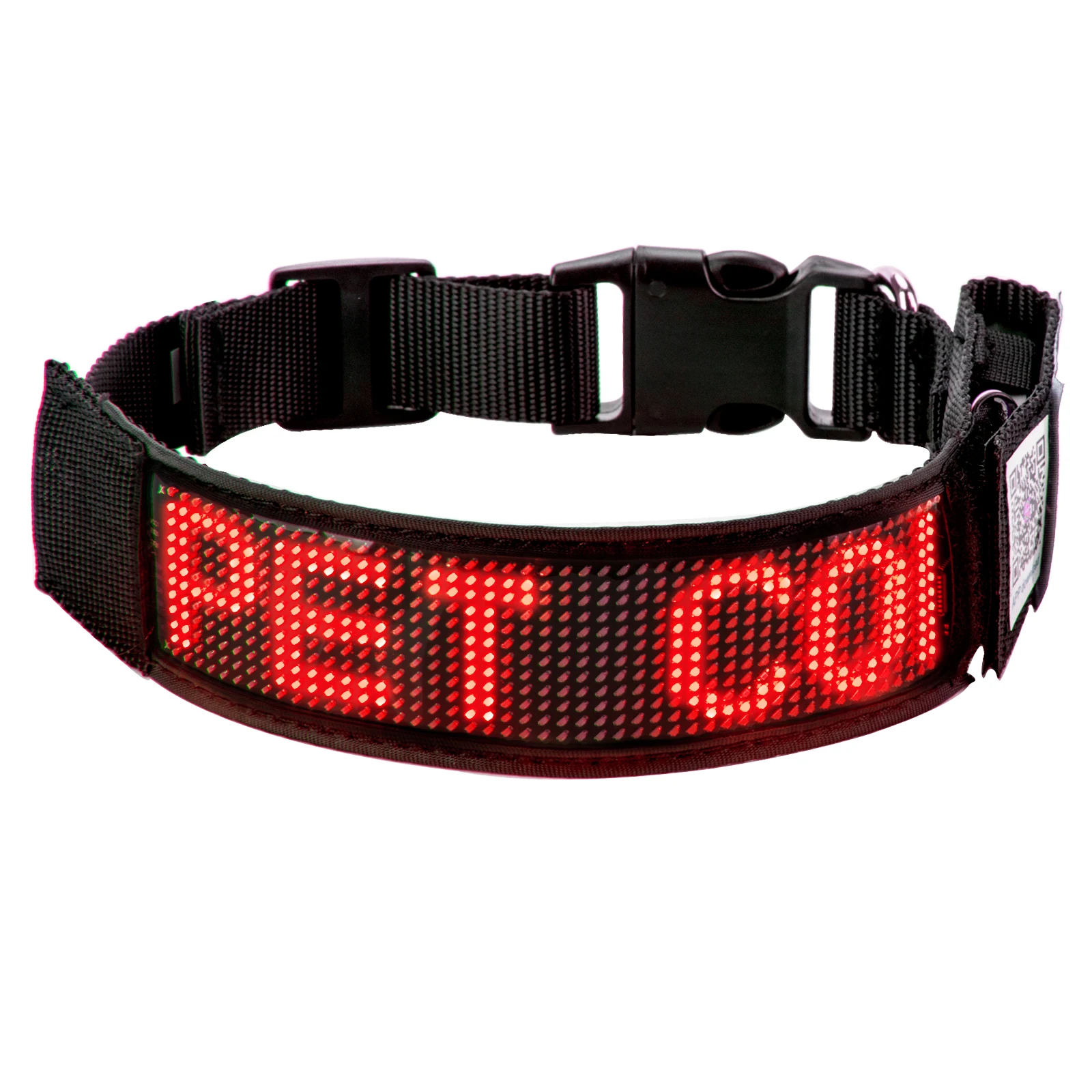 LED Glowing Dog Collar USB Rechargeable Waterproof Near Me Name Tag Light Up Nylon Collar Scrolling Message Sign Night Safety