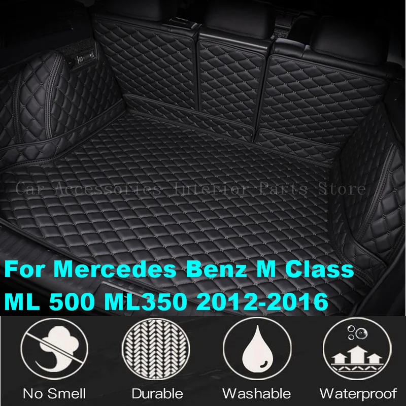 

Коврик для багажника автомобиля Mercedes Benz M Class ML 500 ML350 2012 2013 2014 2015 2016, аксессуары для салона автомобиля, кожаный ковер