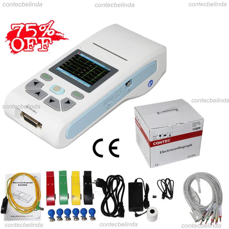 

CONTEC ECG90A 12-lead ECG/EKG Machine Electrocardiograph HandHeld Digital Free Software