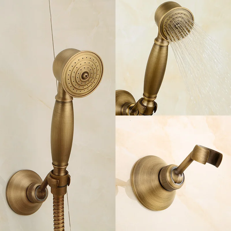 Antique Bronze Shower Head Hand Shower Hand Spray Shower Holder Copper Bathroom Antique Bathroom Accessories ELS2004