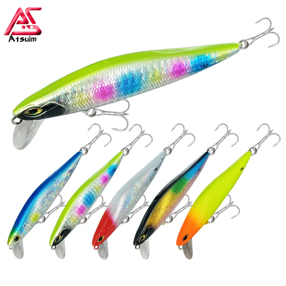 AS Sinking Minnow 5g7g10g14g Fishing Lure Plastic Swimbait Wobbler Treble Hooks Hard Crankbait Floating Tackle Pesca Swim Bait