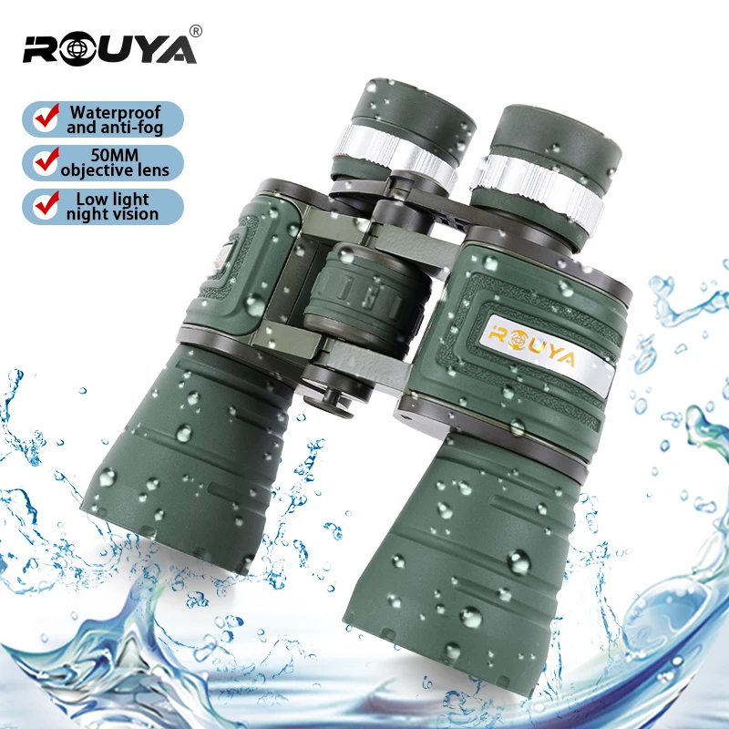 

Professional Powerful Binoculars Army Green 10X50 Large Eyepiece Military HD Long Range Telescope for Outdoor Tourism Hunting