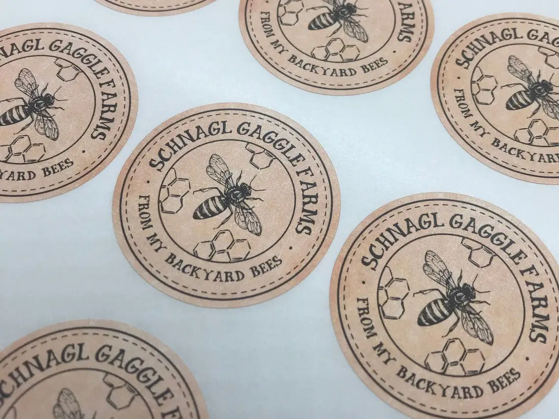 CUSTOM Honey Labels, Customized Round Honey Stickers, Custom Oval Honey Labels, Waterproof Labels, Honey Jar Labels, 100% Pure H