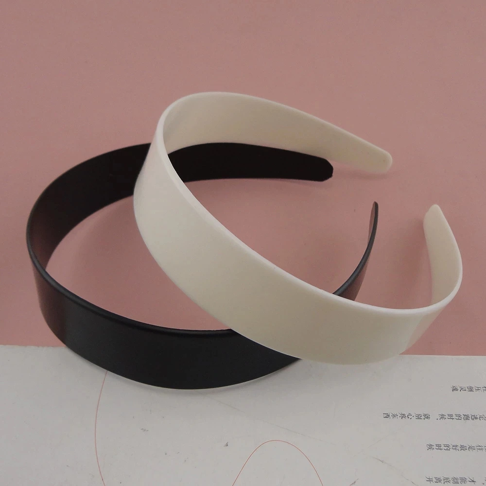 2PCS 2cm 2.5cm 2.8cm 3.8cm 4.8cm White Plastic Headbands for Womens No Teeth Hairbands as DIY Accessories Black Raw Hair Hoops