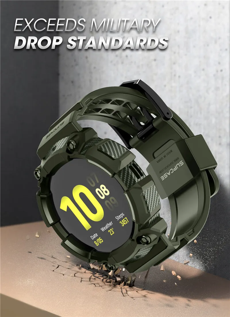 Case For Samsung Galaxy Watch Active 2 (44mm) SUPCASE UB Pro Rugged Protective Cover with Strap Bands For Galaxy Watch Active 2