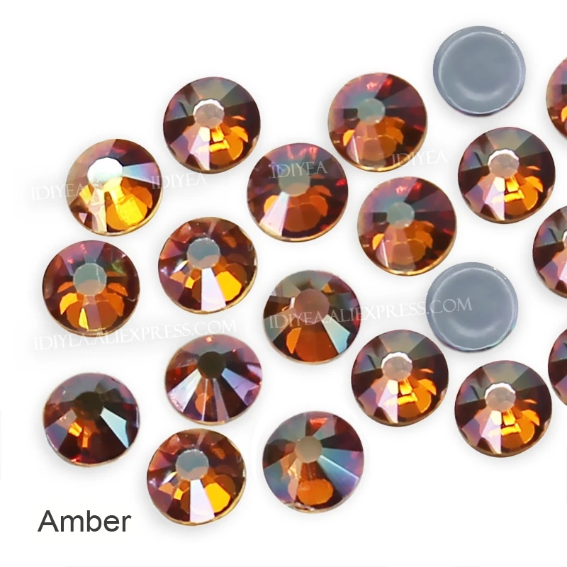 Great Shimmer ! Amber Sunshine Purple SS6-SS30 Hot Fix flat back rhinestone strass crystal glitters stone to DIY iron on garment