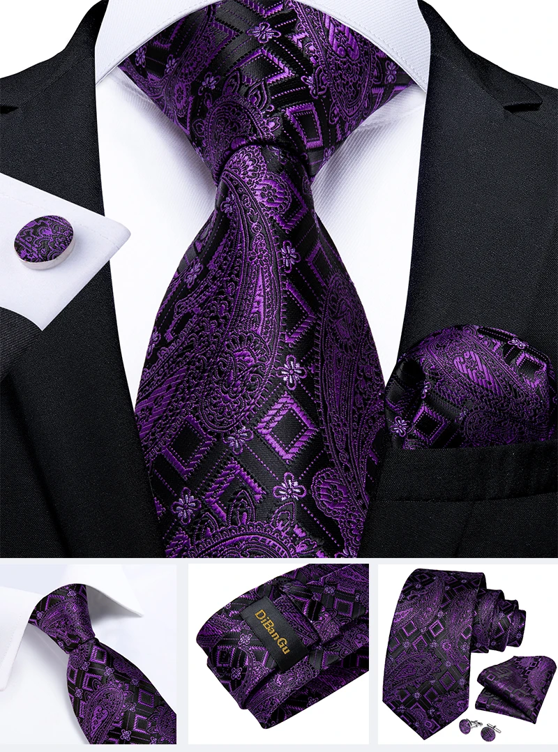 Modische Paisley-Herrenkrawatten in Gold, Türkisgrün, Schwarz, 8 cm, Business-Hochzeits-Accessoires, Krawatte, Geschenk für Männer, DiBanGu – Detail 30