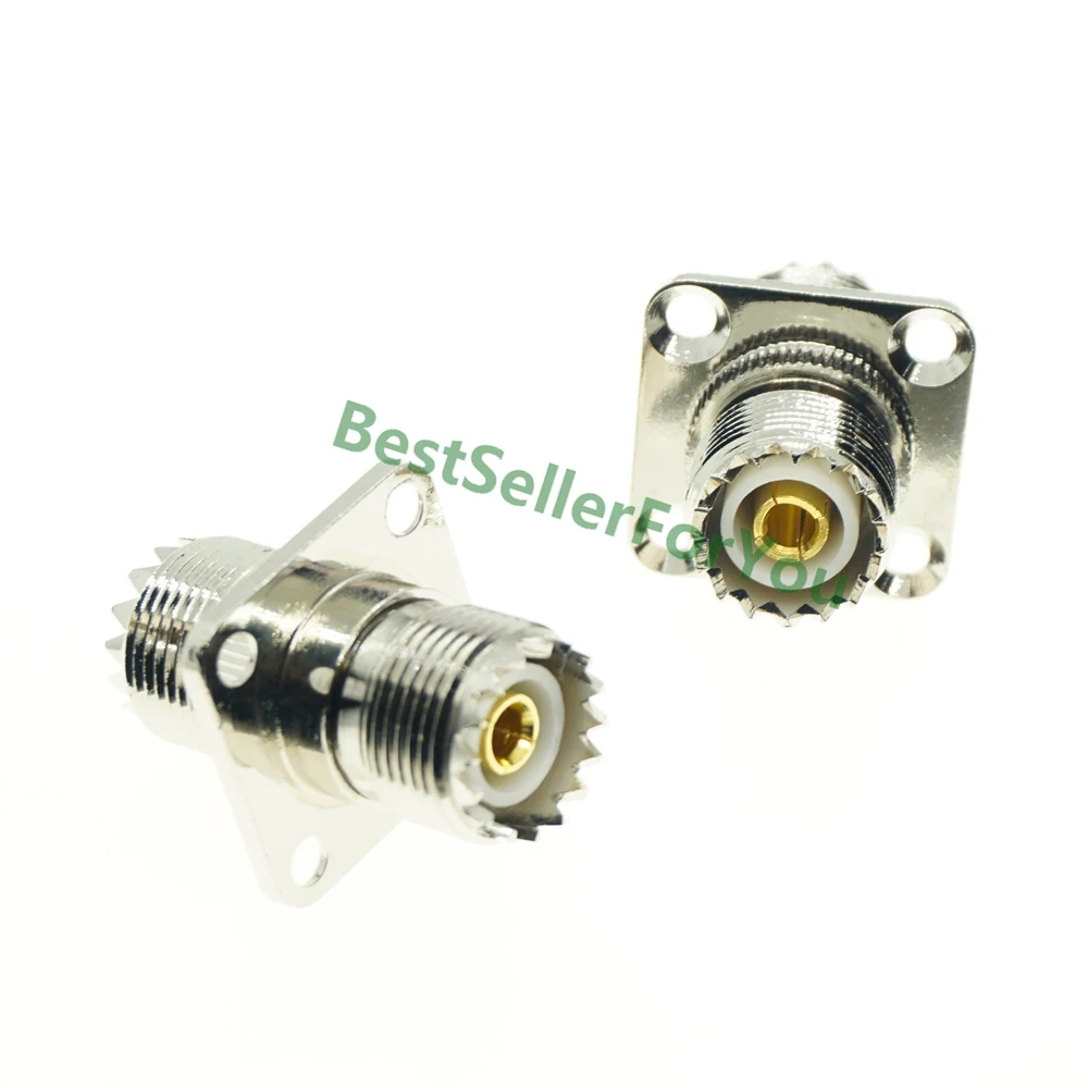 

UHF SO-239 Female To UHF SO239 Female 4 Hole Mount Flange Panel Connector Coax Converter