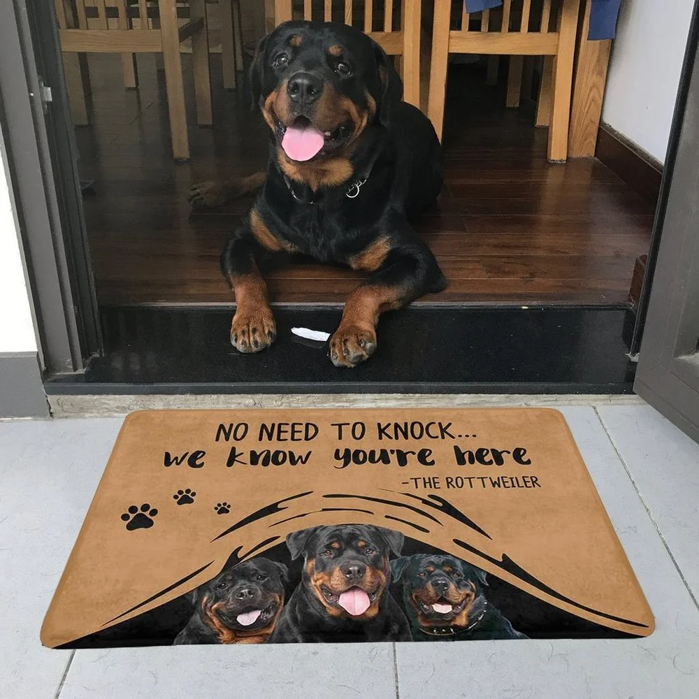 CLOOCL No Need To Knock Doberman Doormat 3D Printed Dog Doormat Non Slip Door Floor Mat Decor Porch Doormat DropShipping