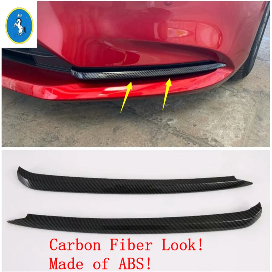 

Front Bumper Fog Lights Lamps Eyelid Eyebrow Decor Panel Cover Trim Fit For Mazda 6 2019 2020 Carbon Fiber Exterior Accessories