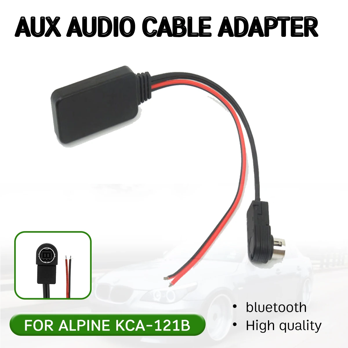 

bluetooth Aux Receiver Cable Adapter for ALPINE KCA-121B for ALPINE 9887/105/117/9855/305S 13 Pin Audio Head Unit