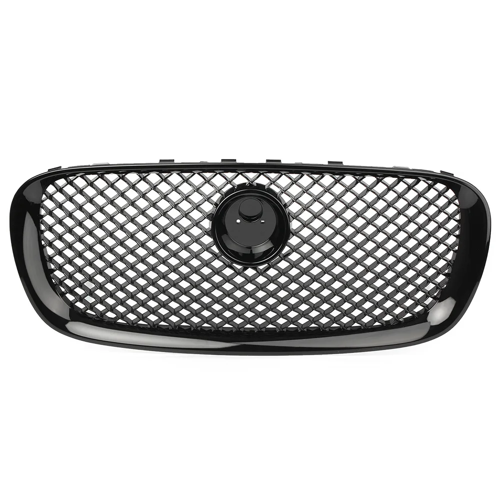 ABS Car Front Radiator Upper Grille For Jaguar XF X-F 2008 2009 2010 2011 Mesh Molding Grill Gloss Black