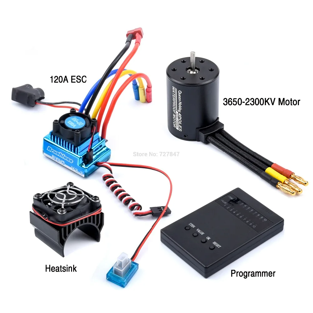 3650 2300KV / 3100KV / 3900KV / 4300KV / 5200KV Borstelloze Motor & 45A 60A 80A 120A Esc Combo Voor 1:10 Rc Auto Boot Deel