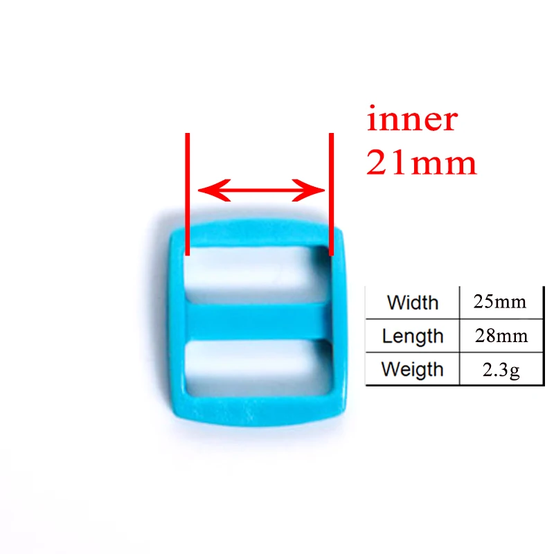 (plastic buckle+Tri-Glid+square keeper+D ring) DIY dog collar 20mm webbing sewing quality beautiful accessory premium lake blue