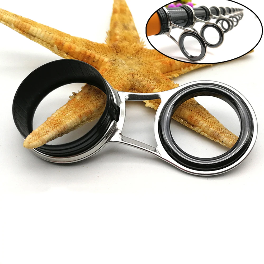 8 Stück 5-10 # Angelruten-Führungsring-Set, universelles Reparatur-DIY-Kit für Meeres- und Felsenangeln, verschiedene Größen, Spitzenring 7-15 mm Durchmesser – Detail 2