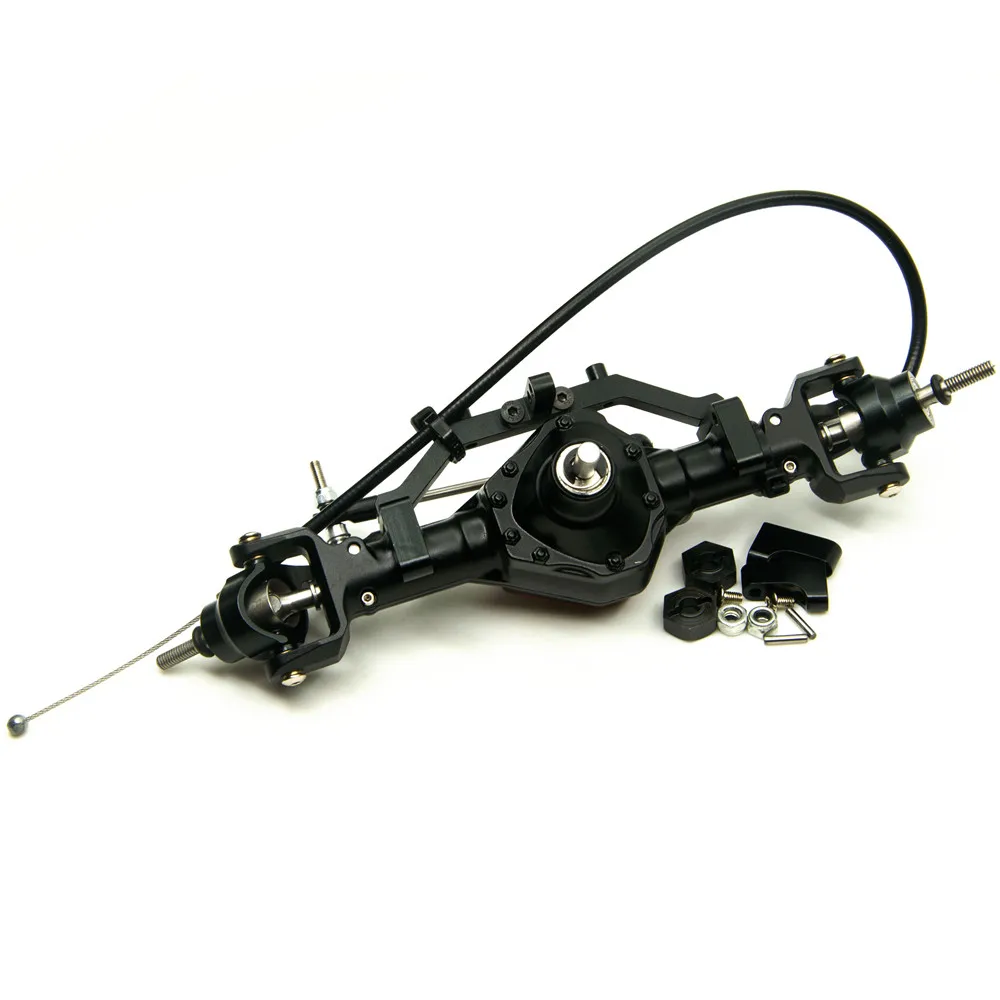 AXSPEED 1:10 Crawler RC Car Parts Complete Metal Alloy Front Rear Axle with Lock for Axial SCX10 CC01 F350