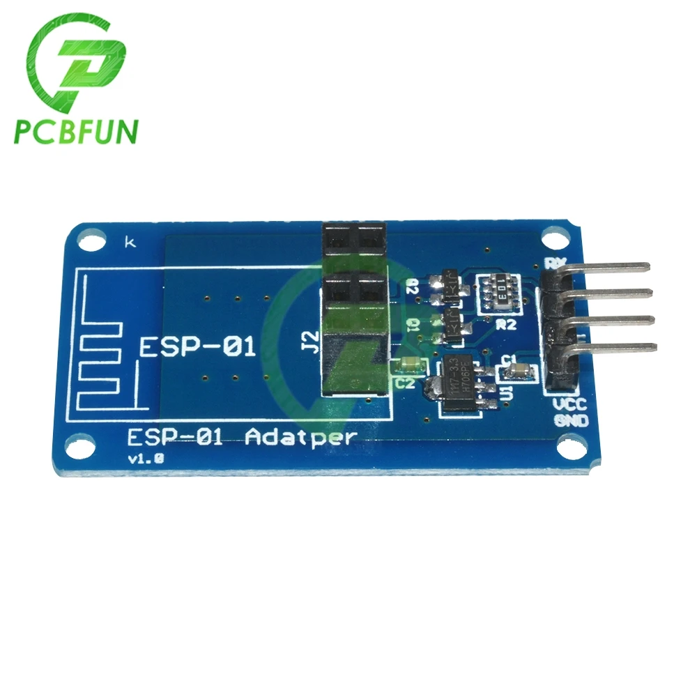 Módulo Adaptador Serial WiFi sem fio, ESP8266, ESP-01, 3.3V, 5V, Esp01 Breakout, Adaptadores PCB, Compatível para Arduino R3, 4.5V-5.5V