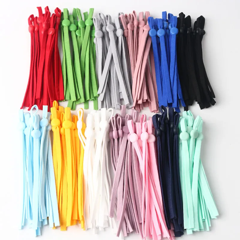 120 Pieces of Color Mask Elastic Band 5mm/11-12CM Nylon Mask Rope Manual Sewing Accessories Adjustable Mask Ear Rope Material