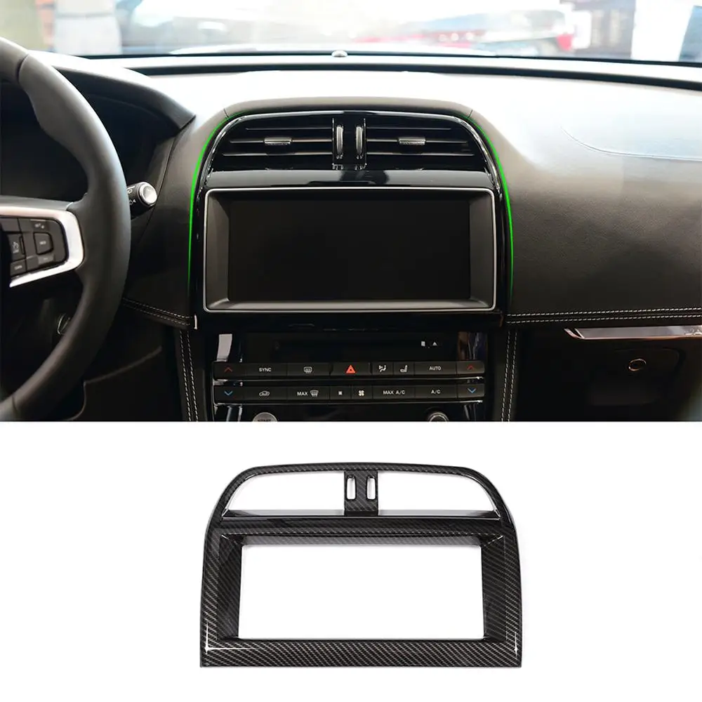 

Carbon Fiber Style Interior ABS Plastic Central Control Navigation Screen Frame Trim for Jaguar XE XEL F-Pace X761 Car Accessory