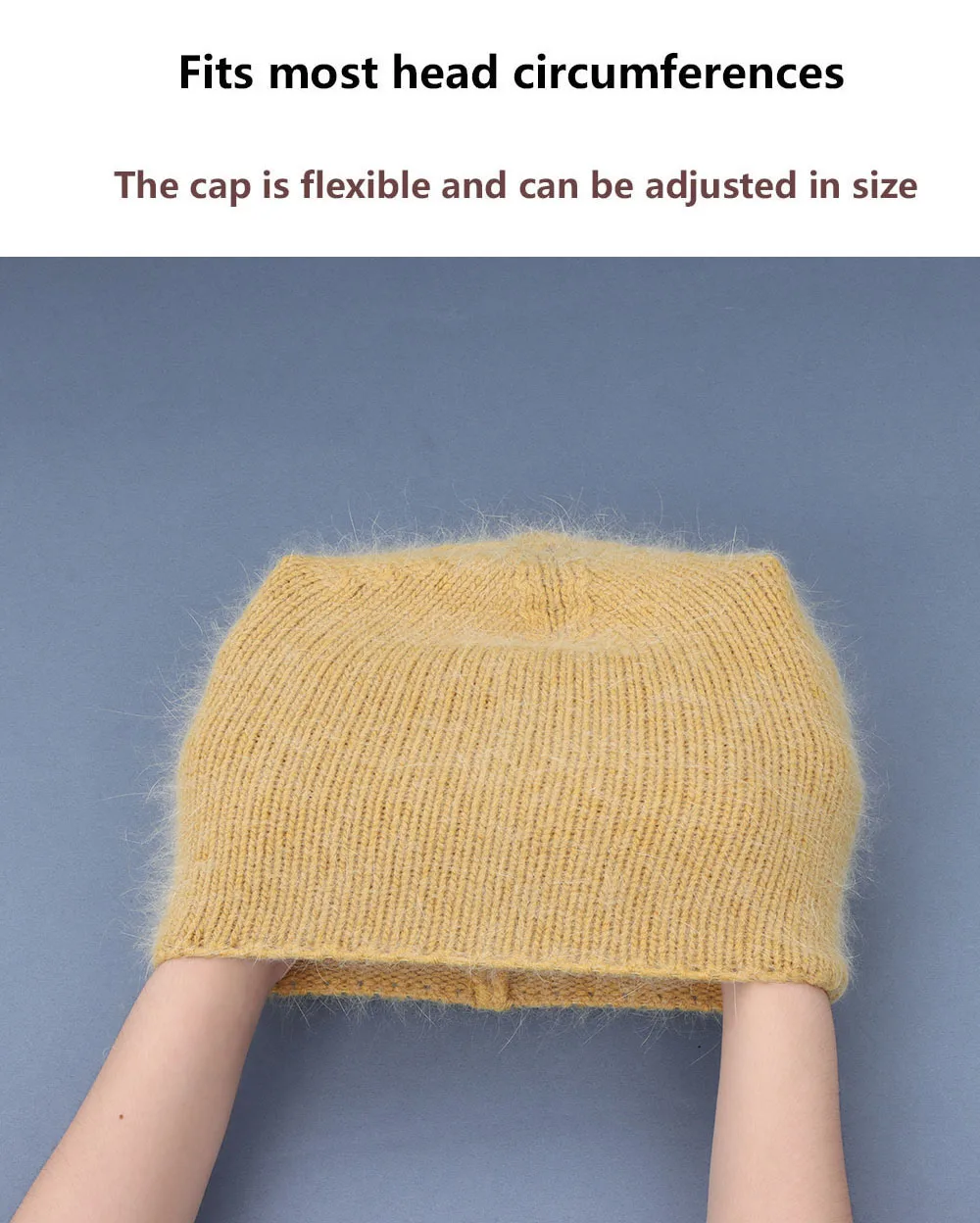 2021 neue Kaninchen pelz mode winter und Herbst Frauen Neue Ankunft Beliebte Damen Beanie Cap Hohe Qualität Modische Gestrickte Hüte – Detail 6