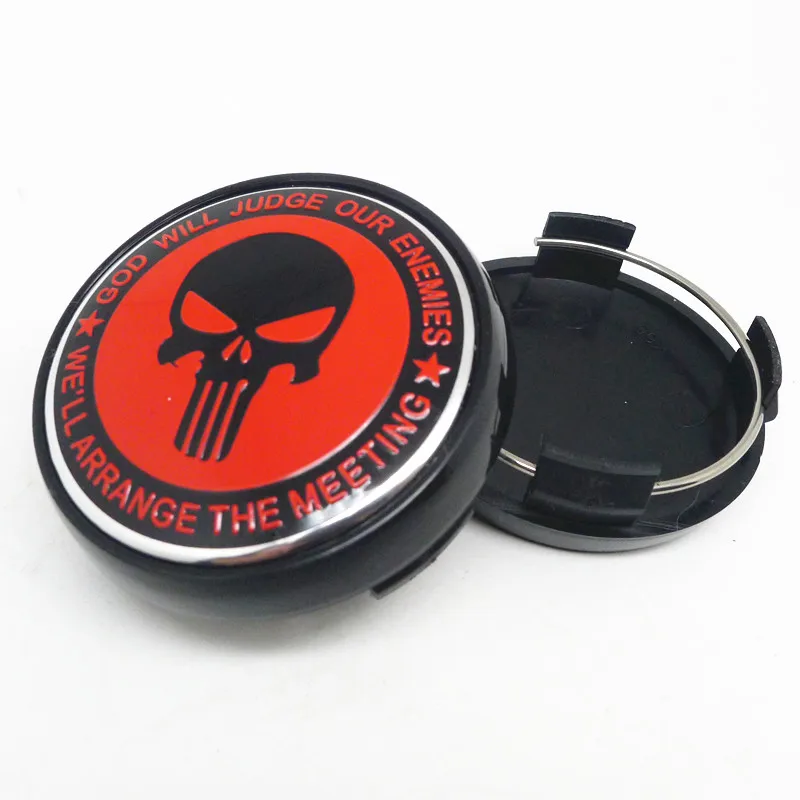 4pcs 65mm 60mm Skull Hub Rim Center Cap For TE37 Rays Wheel Cover 56mm Skull Badge Emblem Sticker Styling