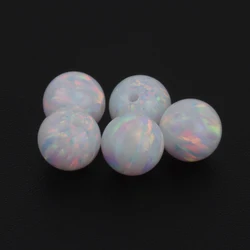 OP17 White Fire Opal Stone round Beads 3mm-6mm Smooth Ball Shaped Jewelry Making Without/ Half/ Full Hole Available for Sale