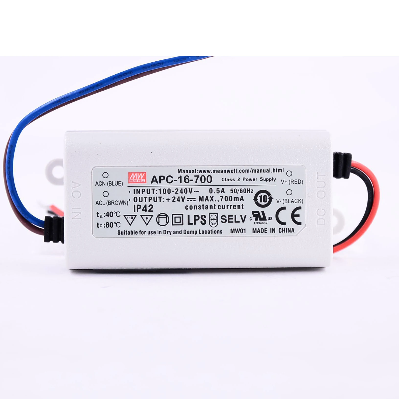 Original Mean Well APC-16-700 meanwell 700mA Constant current 16.8W Single Output LED Switching Power Supply