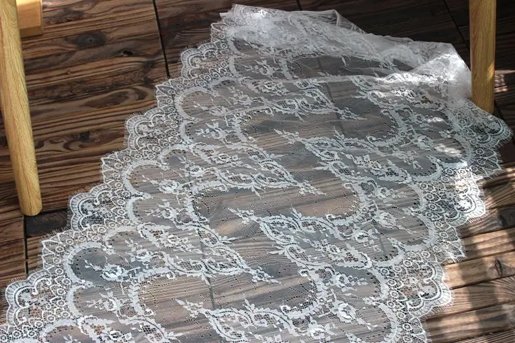 High-End Clothing Thin Lace Mesh Gauze Bilateral Eyelash Lace Trim Skirt Wedding Dress Shawl Material