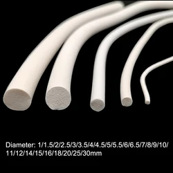 Siliconen Rubber Spons Strip Wit Siliconen Geschuimd Seal Strip Ronde Vmq Schuimende Cord Dia.1/1.5/2/2.5/3/3.5/4/4.5/5/6-30Mm