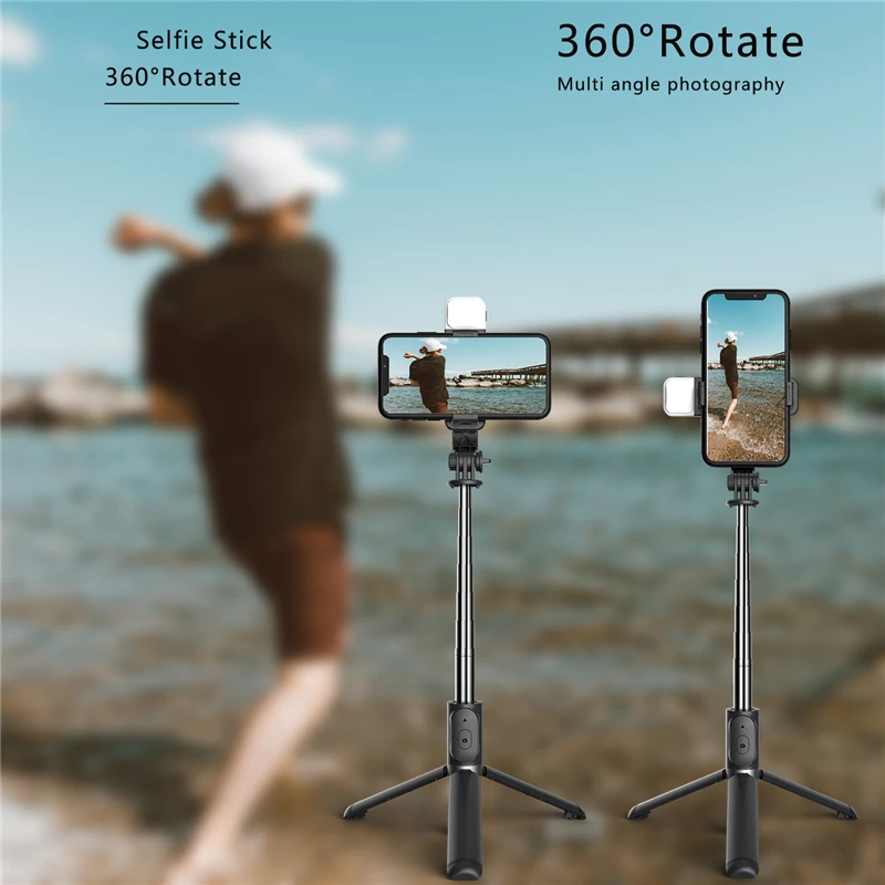 Roreta-Trépied pliable sans fil bluetooth, nouveau monopode avec perche à selfie pour IOS Android