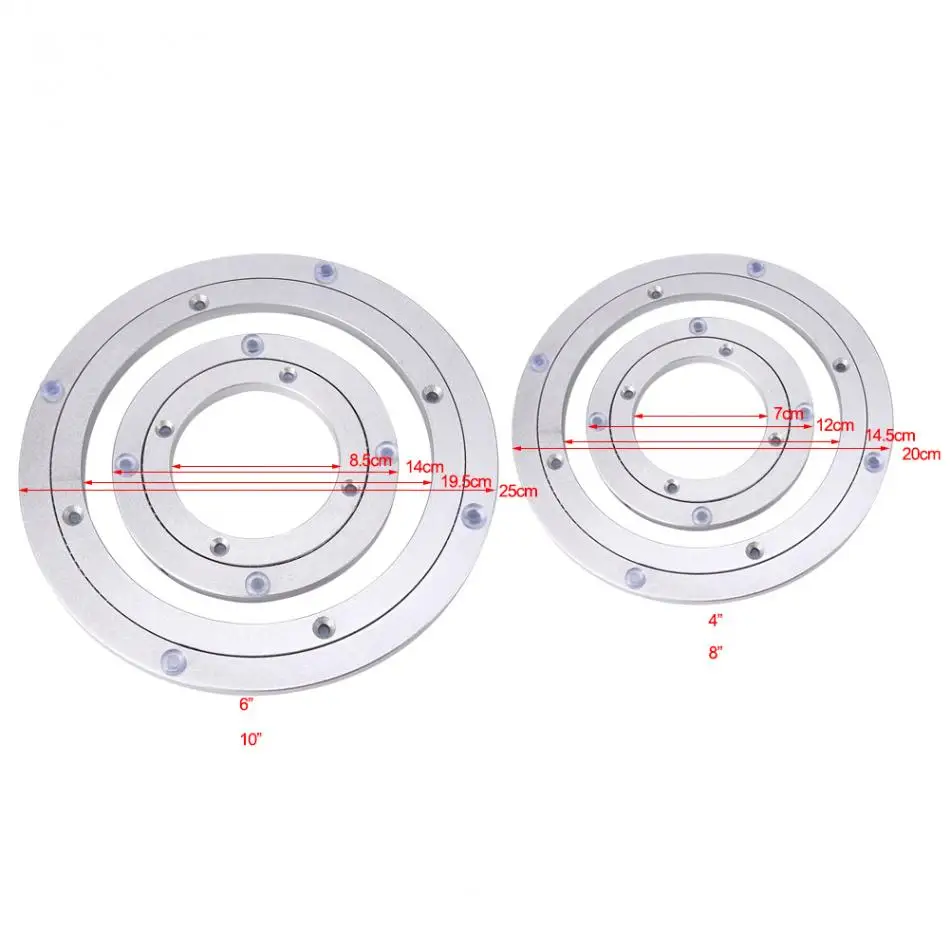 4/6/8/10 Inch Rotating Heavy Duty Turntables Dining Table Bearing Aluminium Alloy Turntable Bearing Kitchen Gadgets Table Tool