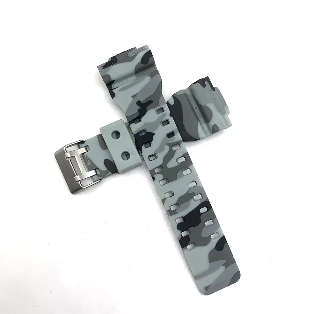 Rubber Watch Strap For G Shock Replacement Black Camouflage Sport Waterproof Watchbands Accessories 16mm Watch Belt