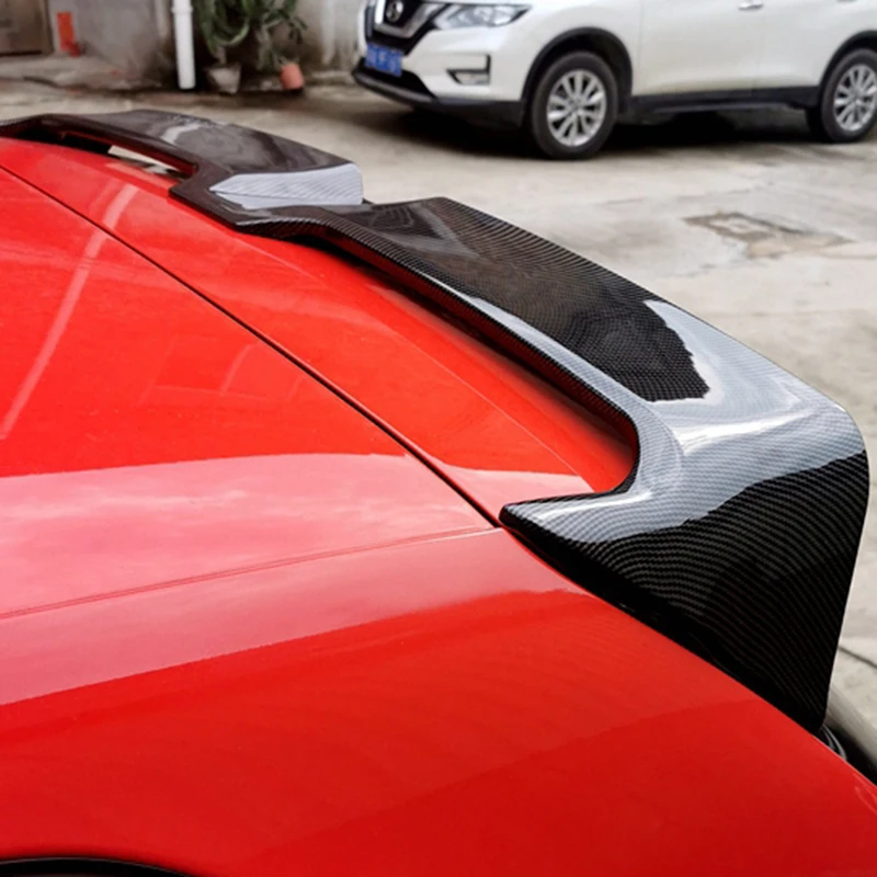 For Volkswagen VW Polo 2011-2017 ABS Spoiler Carbon Fiber Look or Glossy Black or Without Paint Polo Rear Roof Wing