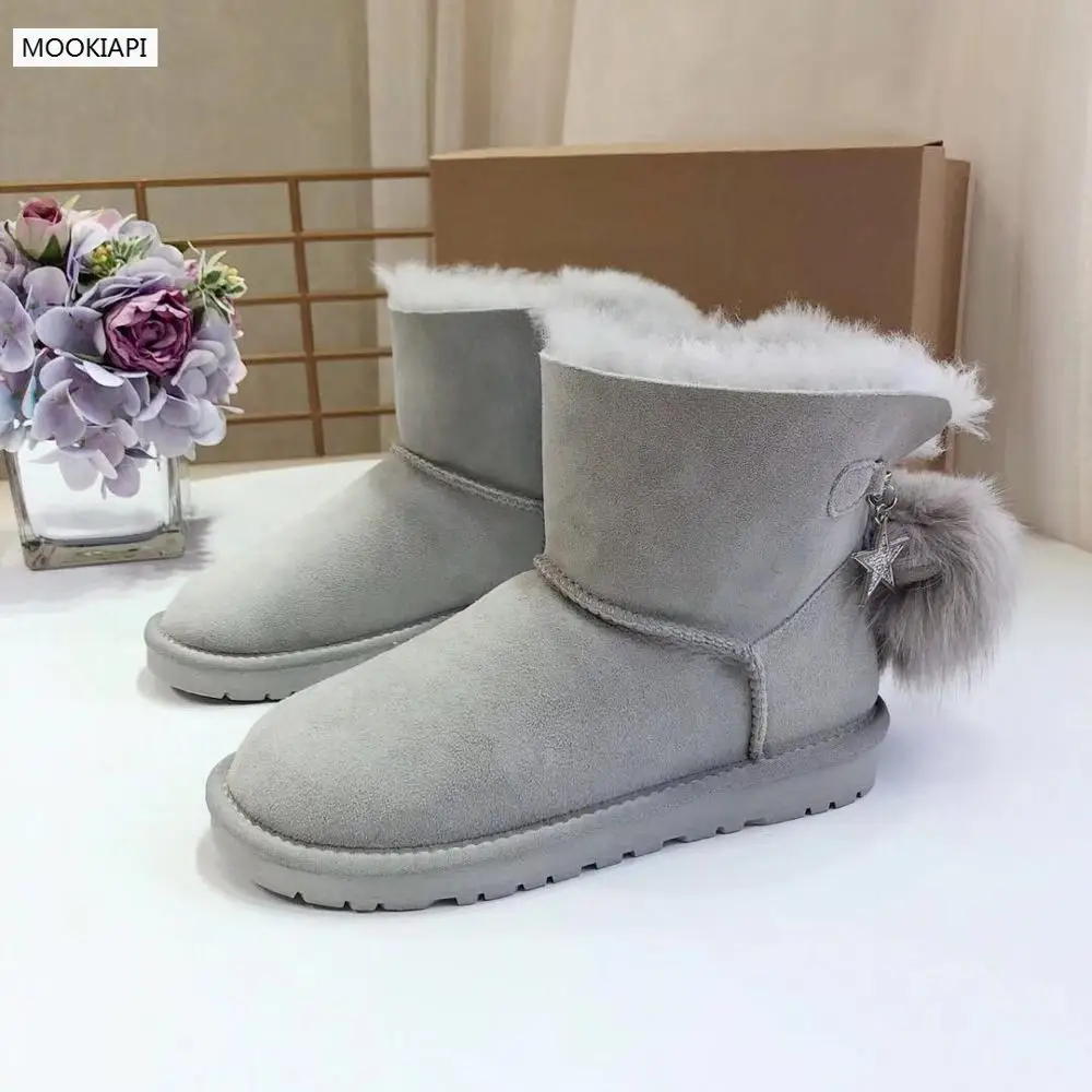 In 2019, Australia\'s top quality women\'s snow boots, real sheepskin, 100% natural wool, fashion lace women\'s shoes, free delivery