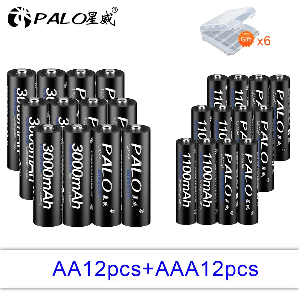 

Аккумуляторы PALO 100%, 1,2 в, Ni-MH, 12 шт., 1,2 в, AAA