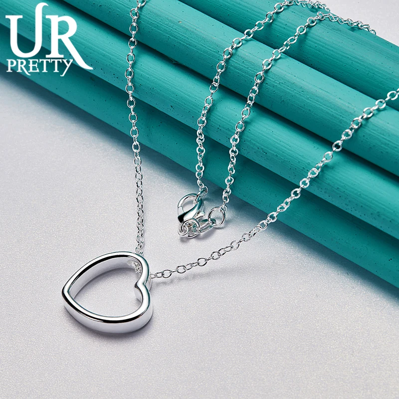URPRETTY 925 Sterling Silver 18K Gold Irregular Water Drop Necklace 16/18/20/22/24/26/28/30 Inch Chain For Woman Wedding Jewelry image 6