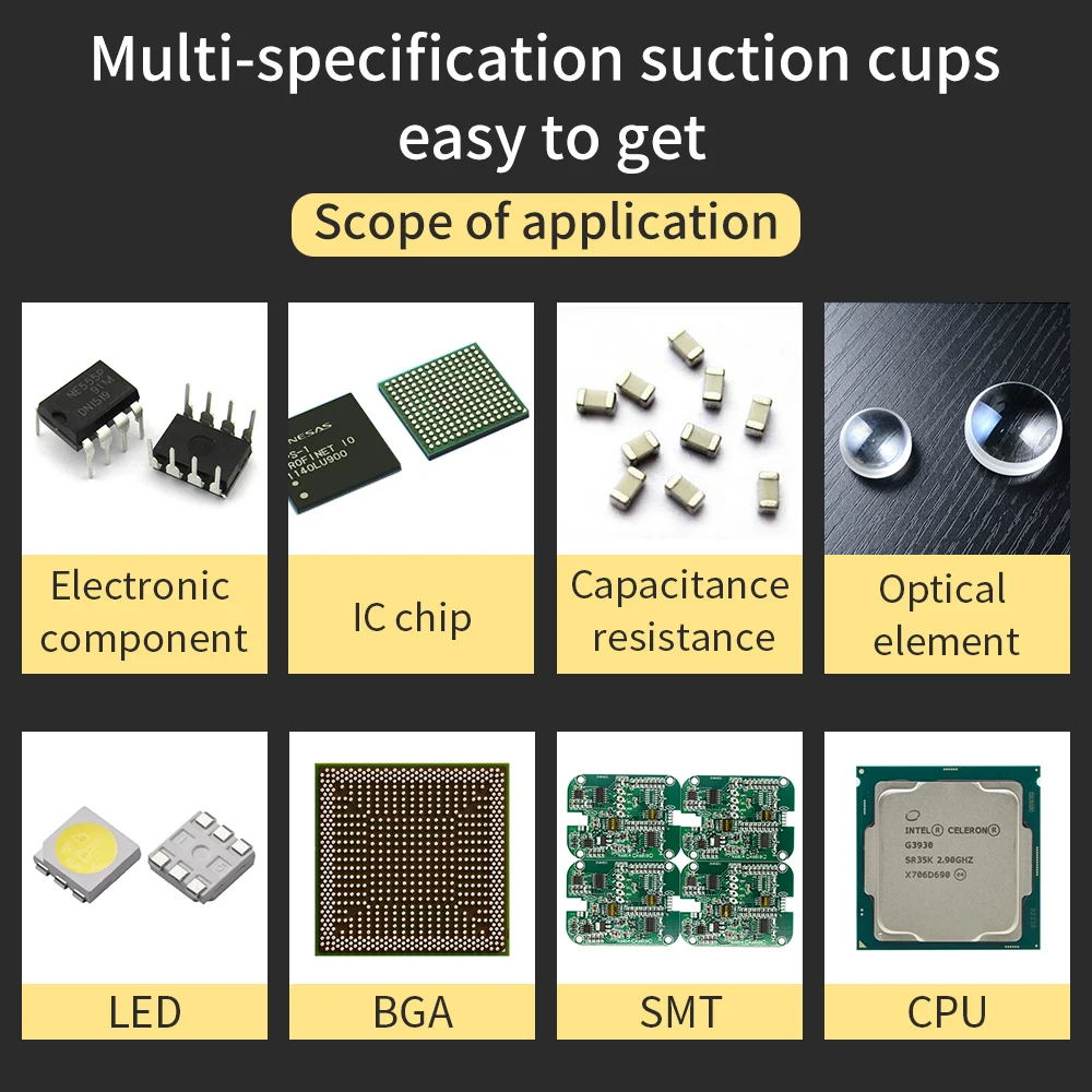 LUXIANZI Anti-static Vacuum Sucking Suction Pen Set For Solder Desoldering IC SMD Tweezer Pick Up Hand Tool with 3 Sucker Head