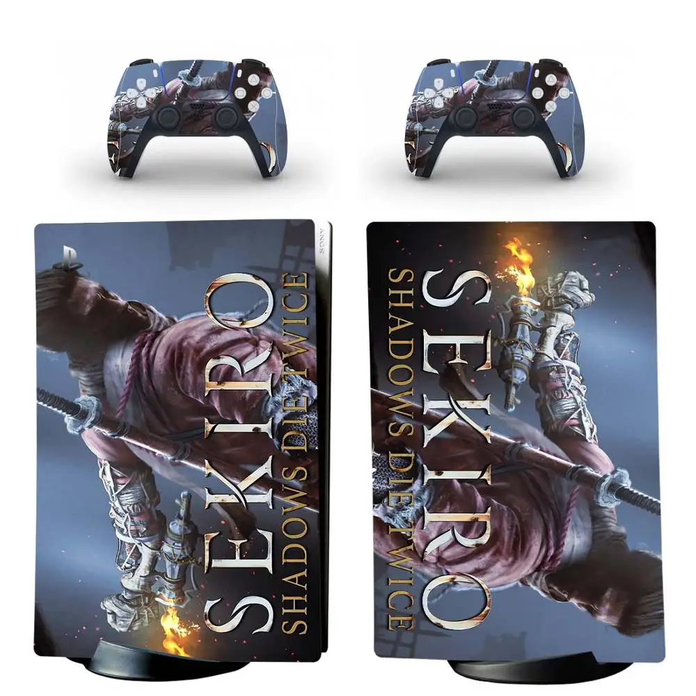 سيكيرو PS5 الطبعة الرقمية الجلد ملصق غطاء لاصق لامع ل بلاي ستيشن 5 وحدة التحكم و 2 تحكم PS5 الجلد ملصق الفينيل