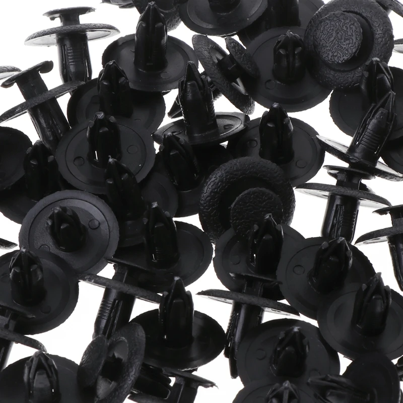 2024 New 50 Pcs Black Car Door Fastener Panel Clips 6mm Hole For Mazda