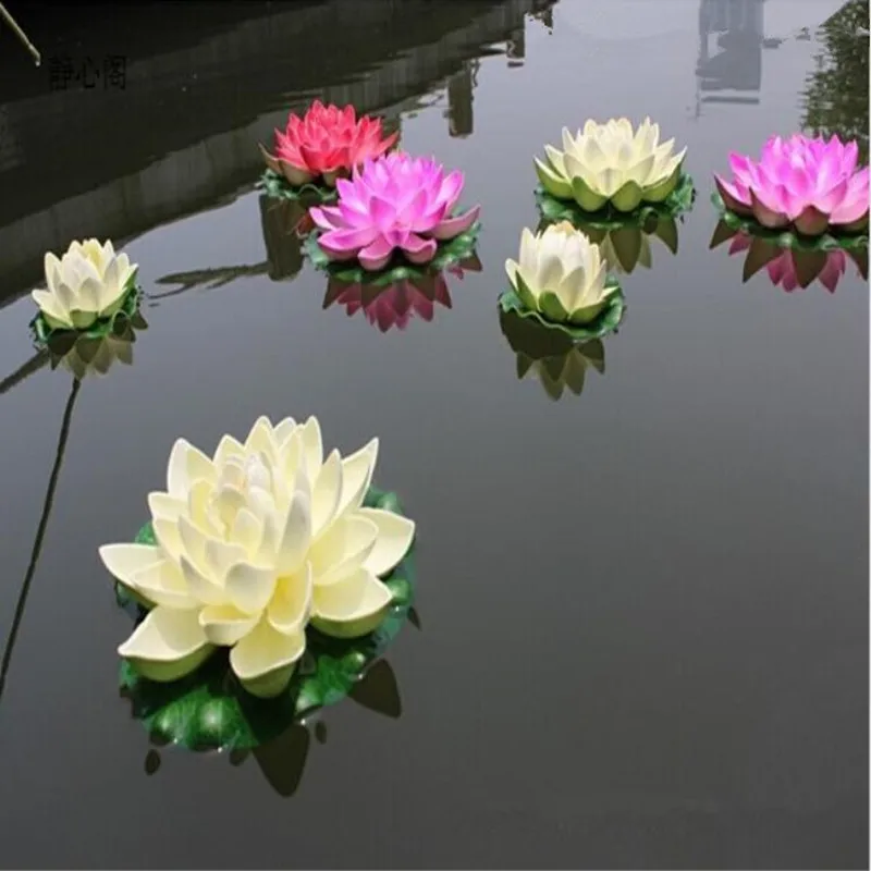 

Diameter of 17 CM Simulation Artificial Silk Flower Floating Water Pool Lotus For Event Home Wedding Decoration Supplies