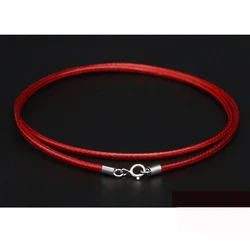 Black Red Color Leather Line Waxed Cord Cotton Thread String Strap Necklace Rope for Jewelry Making DIY Pendant 1mm 2mm 3mm