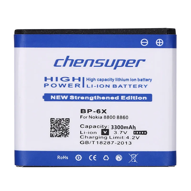 

10pcs/3300mAh BP-6X Battery / BL-5X for Nokia 8800 /8800 Sirocco/N73i / 8800SE /8800S / 8800D 8860 8801 886 8800s Battery