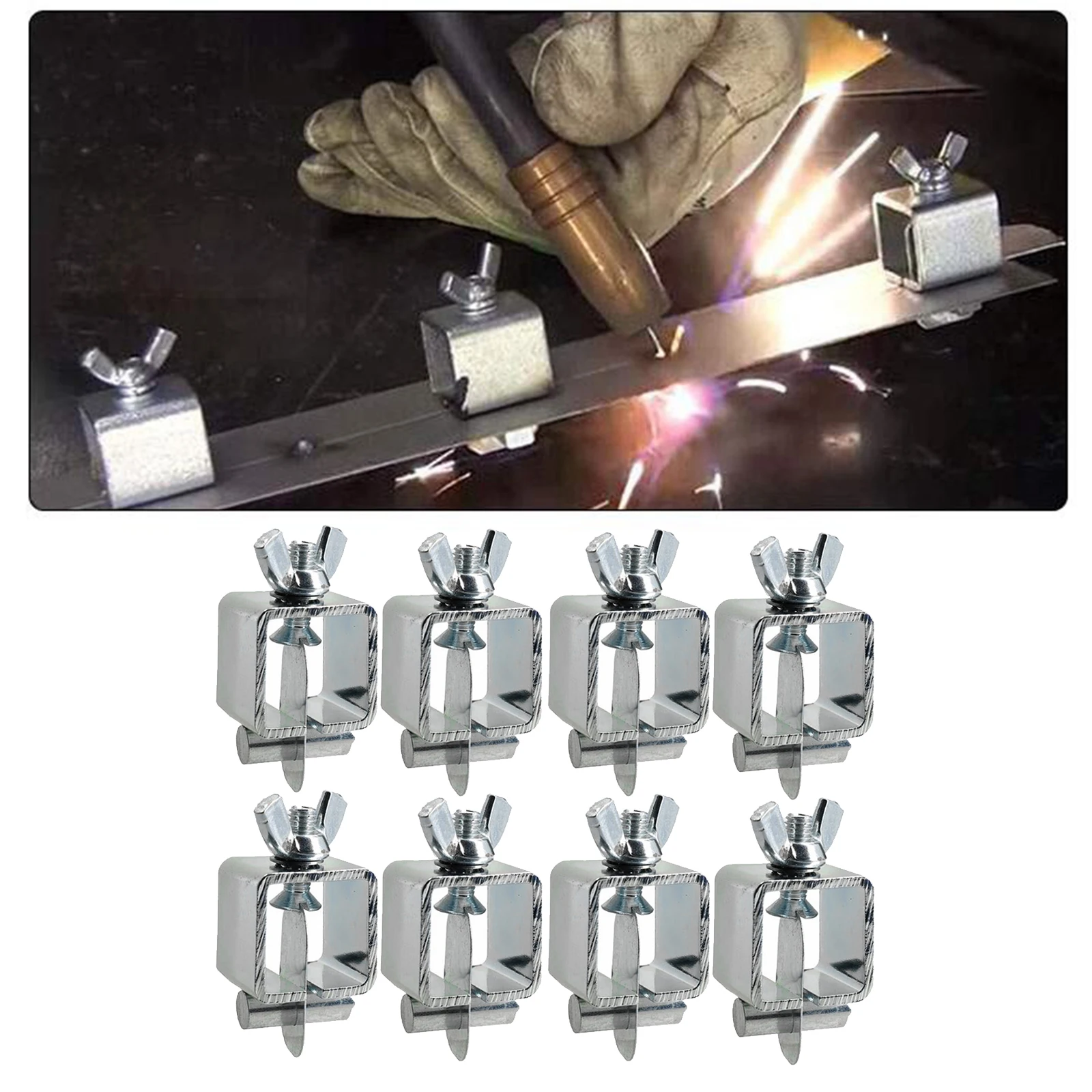 8pcs Welding Butterfly Clamps Holder Butt Weld Clamps Welding Positioner Fixture for Welding Clamps Tools Set