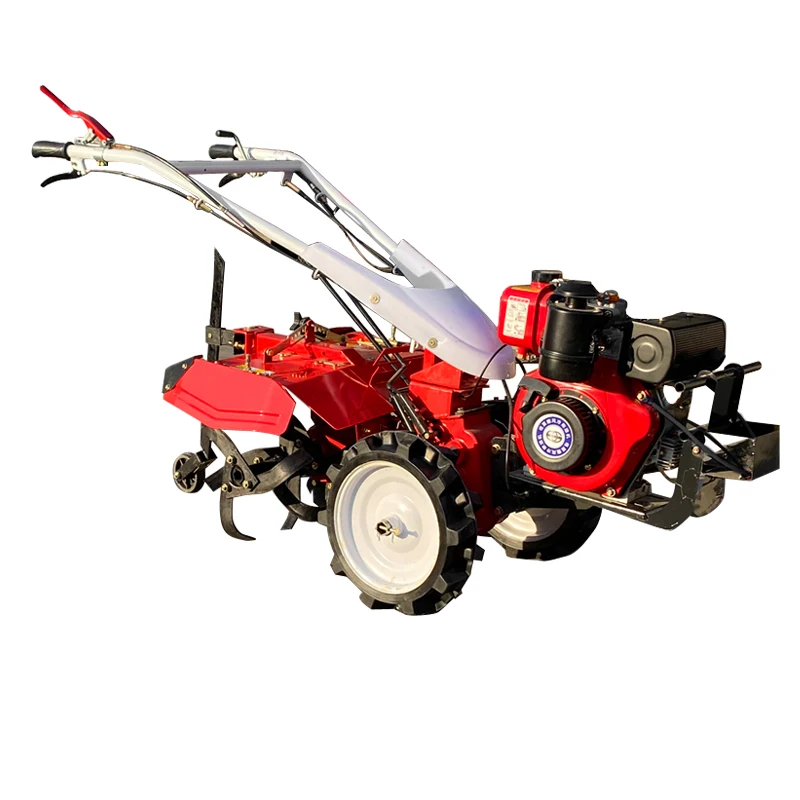 

12 HP Four-Wheel Drive Self-Propelled Rotary Tiller Diesel Loose Soil Tillage Agricultural Machine Trenching Tractor