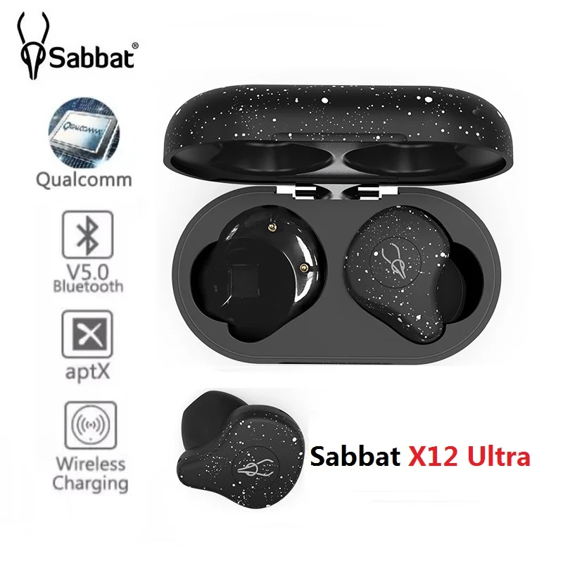Sabbat X12 Ultra Qualcomm TWS سماعة لاسلكية تعمل بالبلوتوث 5.0 سماعة أذن رياضية HiFi سماعات أذن استريو تدعم سماعات شاحن لاسلكي