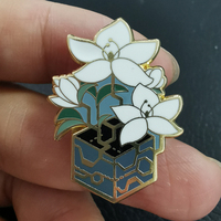 Nier Game Badge Automata Lilly Enamel Pin Black Boxes Lunar Tears Gold Plated