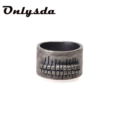 Stainless Steel Simple Ring vintage Hammer retro punk Classic Ring Male finger Love Jewelry for man Gift Wholesale OSR551