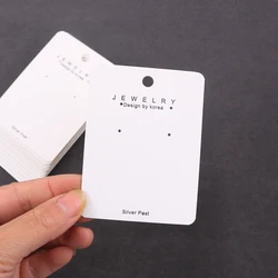 Fashion 100Pcs/lot 6x8cm Paper Drop Earring Display Card Jewelry Accessories PVC Holder Card Custom Logo Cost Extra
